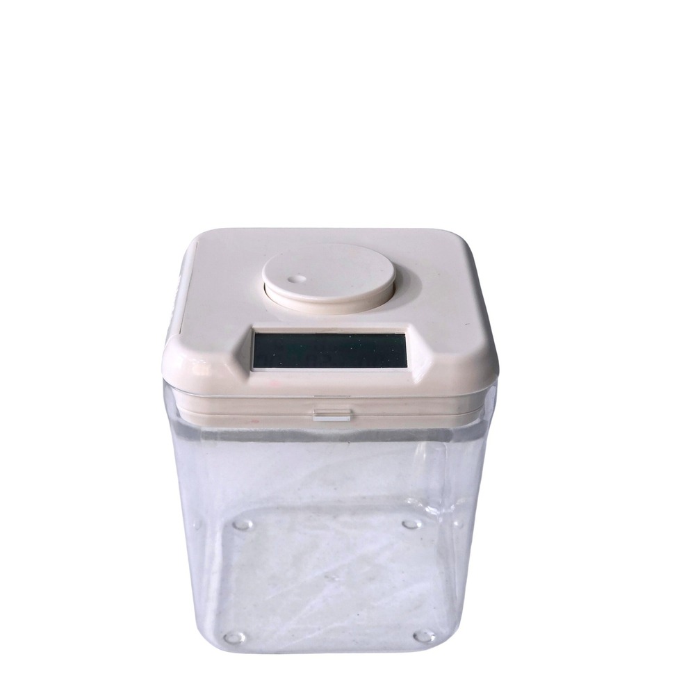 Kitchen‎ Safe Time Locking Container Clear White Square Digital Timer Canister